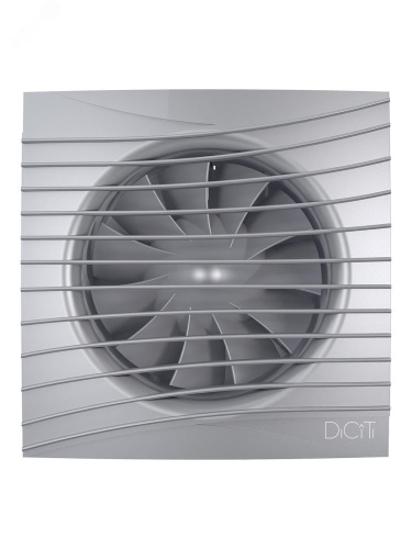 Вентилятор осевой вытяжной с обратным клапаном D125 декоративный | код SILENT 5C Gray metal | DiCiTi
