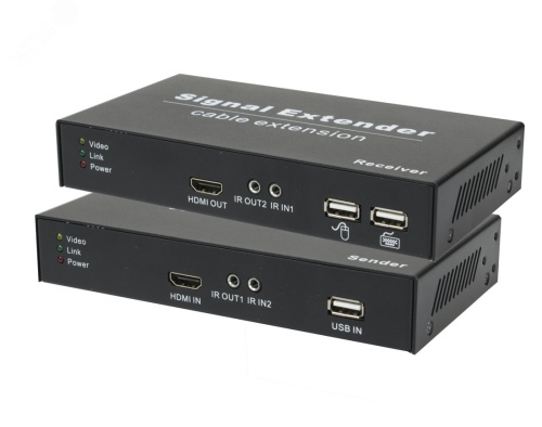 Передатчик HDMI/USB 1х HDMI-A, 2хTRS 3.5, 1хUSB-A, 1хRJ45 до 150 м | код TA-HiKM+RA-HiKM | SC&T