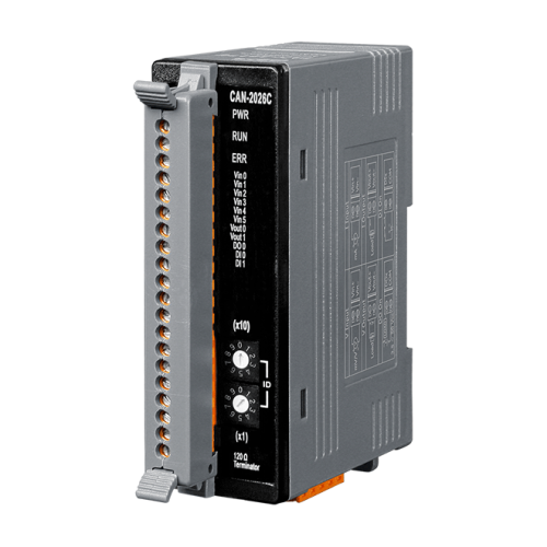 CAN-2026C CR CANopen slave module with 6-channel AI, 2-channel AO, 1-channel DO and 2-channel | код 00-06097636 | ICP DAS