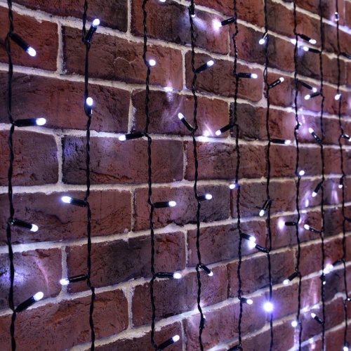 Гирлянда светодиодная "Светодиодный Дождь" 2х6м 768LED бел. 90Вт 230В IP65 постоян. свечение провод черн. (нужен шнур питания 303-500) Neon-Night 235-165 фото 3