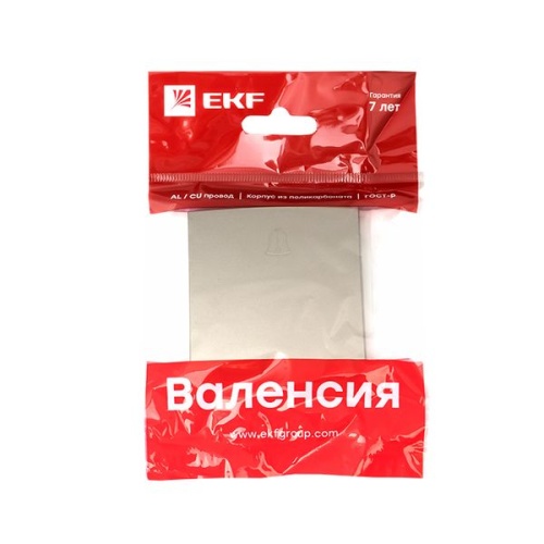 Валенсия лицевая панель кнопки звонка 10А кашемир PROxima | код ESV10-L-026-40 | EKF фото 3