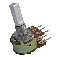 Потенциометр RUICHI 16K2 F 2x20k, угол поворота 300 | код 66266 | Ruichi
