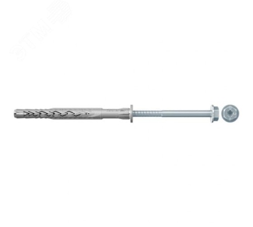 Дюбель фасадный с шурупом 10х180 SXRL FUS цилиндрический бортик, нейлон, шестигранная головка (50шт) | код 522725 | Fischer