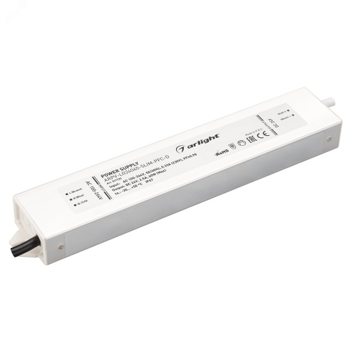 Блок питания ARPV-LG24060-SLIM-PFC-D (24V, 2.5A, 60W) (IP67 металл, 5 лет) | код 31720 | Arlight
