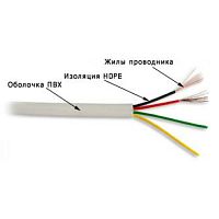 Кабель телефонный плоский, 4 жилы, 28 AWG, бухта 100 метров, серый | код TWT-TEL4/100-GY | TWT