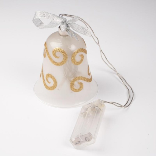 Игрушка на елку "Светящийся шар" LBLFS1-10B-2 10см на батарейках 2АА бел. (упак.24 шт) SHLights 4610003329525 фото 2