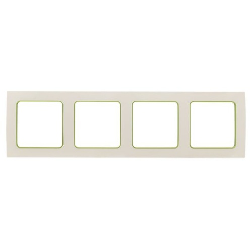 Стокгольм Рамка 4-местная белая с линией цвета зеленый PROxima | код EAM-G-303-10 | EKF фото 2