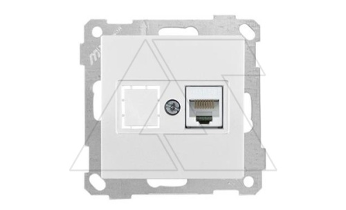 21 - Розетка 1хRJ-45 кат. 5e UTP, белая | код 2100-136-0101 | Mutlusan