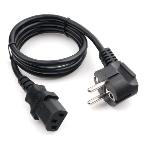 Кабель питания Cablexpert PC-186-VDE-1M, 1м, Schuko- C13, VDE, 10А, черный, с заземлением, пакет | код PC-186-VDE-1M | Cablexpert