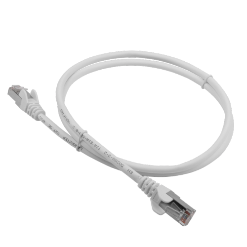 Патч-корд LANMASTER FTP кат.5Е, с заливными колпачками, 3.0 м, белый | код LAN-S45-45-3.0-WH | LANMASTER