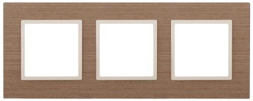 Рамка на 3 поста, дерево, Эра Elegance, ясень+сл.кость, 14-5303-07 | код Б0034578 | ЭРА