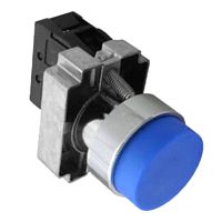 Кнопка управления NP2-BL65 без подсветки, синяя, 1НО +1НЗ IP40 (R)(CHINT) | код 576041 | CHINT