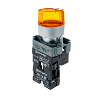 Переключатель с LED подсветкой, 24V AC/DC , желтый , 2 полож. 1NO, фикс., мет. MTB2-BK2561 | код 58211 | MEYERTEC