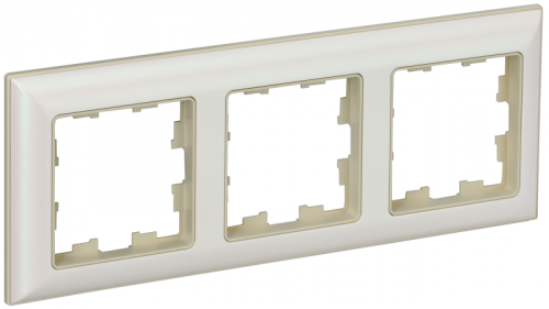 BRITE Рамка 3-мест. РУ-3-Бр беж./жемч. IEK | код BR-M32-12-1-K10 | IEK