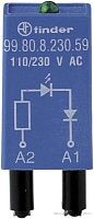 Модуль индикации, зеленый LED, 110...240В AC/DC | код 9980023059 | FINDER