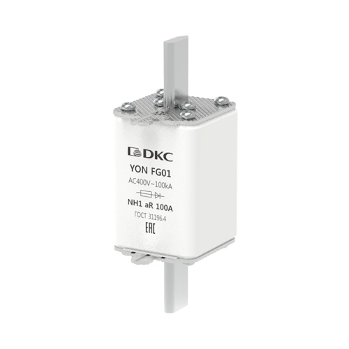 Предохранитель YON ножевого типа FG1 100А 400V характеристика aR | код 1FG01-0100-400V-AR | DKC