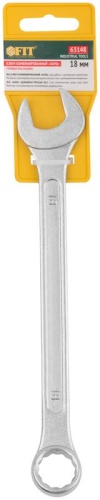 Ключ комбинированный ''Хард'', хромированное покрытие 18 мм | код 63148 | FIT фото 3