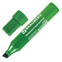 Маркер перманентный BRAUBERG JUMBO, ЗЕЛЕНЫЙ, ШИРОКАЯ ЛИНИЯ ПИСЬМА, скошенный наконечник, 3-10 мм, 151227 | код 151227 | BRAUBERG