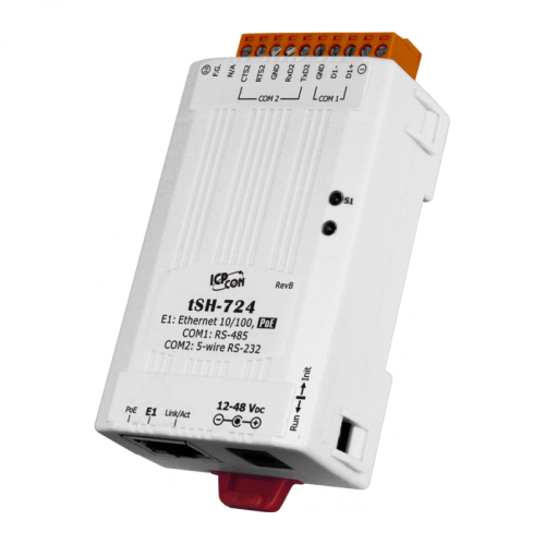 tSH-724 CR Tiny Serial Port Sharer with PoE and 1 RS-232 and 1 485 Ports (RoHS) | код 00-06104411 | ICP DAS