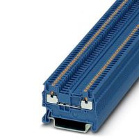 Проходные клеммы PT 1,5/S BU, 500 В, 17,5 A, зажимы Push-in, 1. ярус, cеч. 0,14 мм2 - 1,5 мм2, синий | код 3208126 | PHOENIX CONTACT