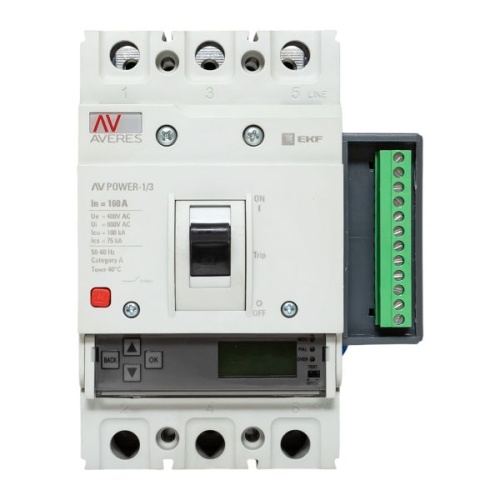Автоматический выключатель AV POWER-1/3 160А 100kA ETU6,2 AVERES | код mccb-13-160H-6.2-av | EKF фото 3