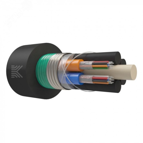 Кабель оптический в канализацию. бронированный стальной лентой. многомодульный. G.652.D. 16 волокон. 2.7 кН | код КОС-ОКГ-16(2х8)G.652.D-Д 2.7кН | KOSCAB