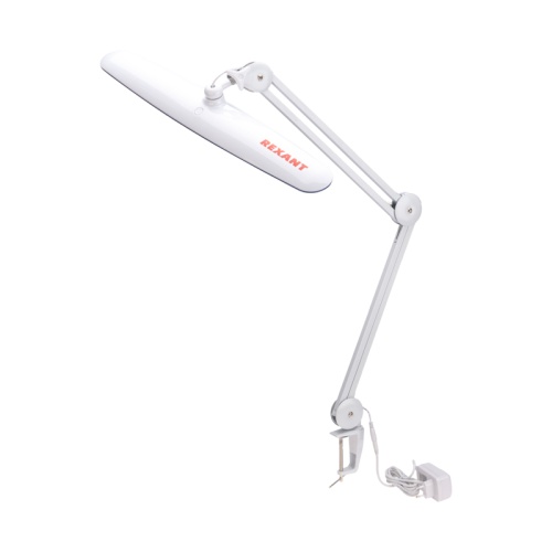 Лампа настольная бестеневая REXANT, струбцина, Blue Stream , 117 SMD LED, диммер (4 уровня), белая | код 31-0409 | REXANT