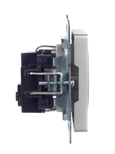 BRITE Розетка 1-местная с заземлением без защитных шторок 16А РС11-1-0-БрА алюминий | код BR-R11-16-K47 | IEK фото 4