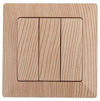 Выключатель тройной, 10А-250В, СУ, Solo, сосна,4-106-11 | код Б0043304 | ЭРА