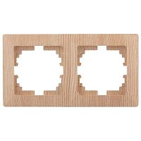 Рамка на 2 поста, СУ, Solo, сосна, 4-502-11 | код Б0043416 | ЭРА