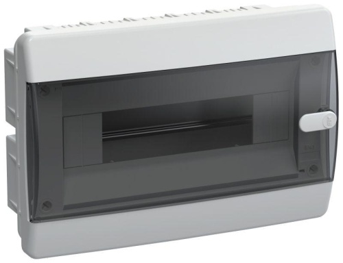 UNION Compact Корпус пластиковый ЩРВ-П-12 IP41 черная прозрачная дверь IEK | код UIC-KP12-V-12-41-K01 | IEK