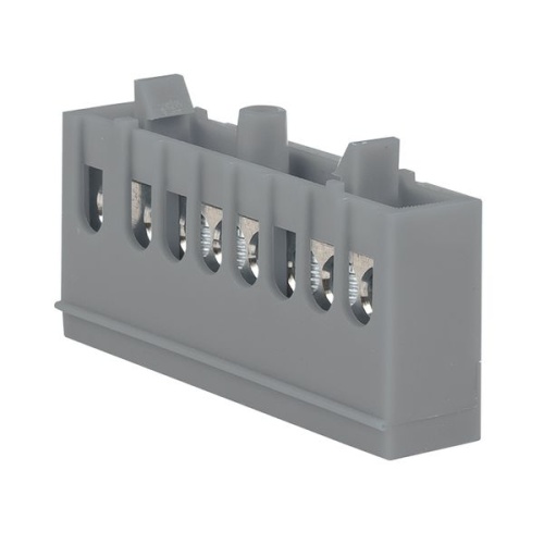 Шина "фаза" L (6х9мм) 8 отверстий латунь серый изолированный корпус на DIN-рейку PROxima | код sn0-63-8-is | EKF фото 2