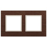 Рамка на 2 поста, дерево, Эра Elegance, дуб+сл.кость, 14-5302-09 | код Б0034574 | ЭРА