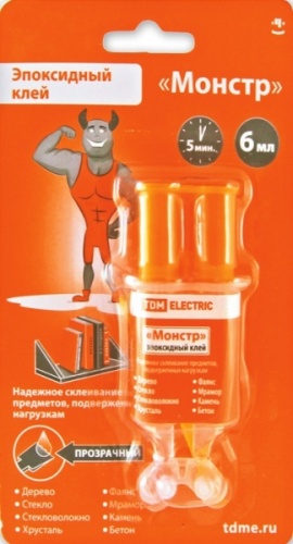 Клей эпоксидный Монстр, прозрачный, шприц, 6 мл TDM | код SQ0542-0006 | TDM