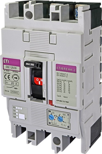 Автоматический выключатель EB2 125/3S 20А 3р (36кА) | код 004671041 | ETI