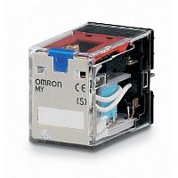 Реле серии MY-S, форма контактов 4PDT, со встроенным диодом, напряжение питания 24 V DC MY4IN1-D2 24DC(S) | код 113975 | OMRON