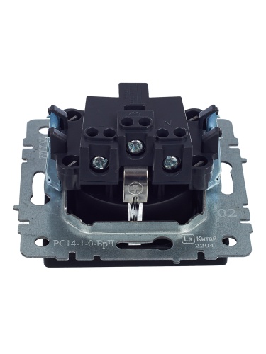 BRITE Розетка 1-местная с заземлением с защитными шторками 16А РС14-1-0-БрЧ черный | код BR-R14-16-K02 | IEK фото 5