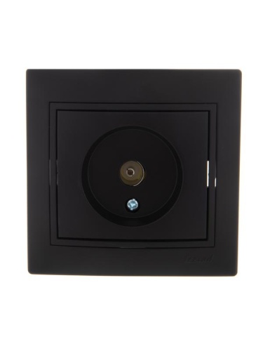 Розетка TV СП Мира проходная черн. бархат LEZARD 701-4242-129