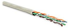Hyperline UUTP4-C6-P24-NCR-IN-PVC-GY-100 (100 м) Кабель витая пара, неэкранированная U/UTP, категория 6, 4 пары (24 AWG), многожильный (patсh), без разделителя, PVC, нг(А)-HF, –5°C–+60°C, серый | код 444315 | Hyperline