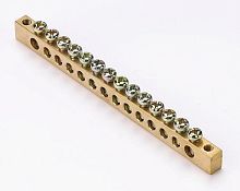 Шина нулевая 14 групп/крепеж по краям, сеч. 6x9 | код. 32004DEK | DEKraft