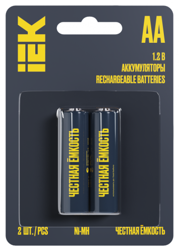 Аккумулятор GREEN Ni-MH AA 2700мАч IEK | код AAK-NIMH-06-2700-L02 | IEK