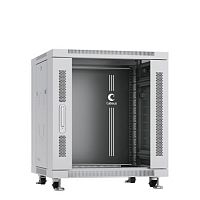 Cabeus SH-05C-12U60/80 Шкаф монтажный телекоммуникационный 19 напольный для распределительного и серверного оборудования 12U 600x800x730mm (ШхГхВ) передняя стеклянная и задняя сплошная металлическая двери, ручка с замком, цвет серый (RAL 7035) | код
