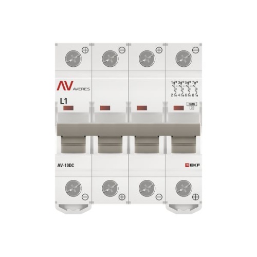 Выключатель автоматический AV-10 DC 4P 1A (L) 10kA EKF AVERES | код mcb10-DC-4-01L-av | EKF фото 5