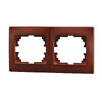 Мира Рамка 2 поста горизонтальная без вставок вишня | код 701-0601-147 | LEZARD