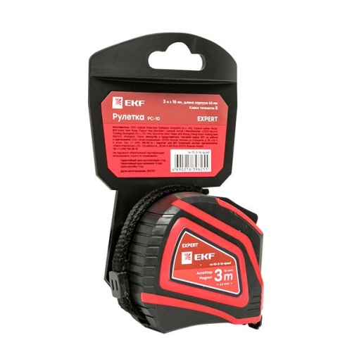 Рулетка измерительная РС-10 (3 м х 16 мм) Autostop Магнит Expert | код rs-10-3-16-quad | EKF фото 3