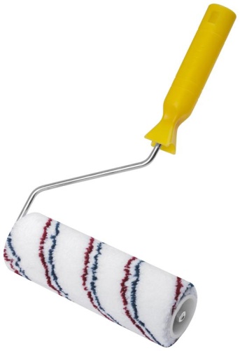 Валик микроволокно с красной и синей полосками диам. 40/63мм ворс 12мм 180мм бел. FIT 01843 фото 2