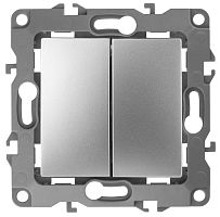 Механизм выключателя 2-кл. СП 12 10А IP20 12-1104-03 250В 10AX алюм. | код Б0014647 | Эра