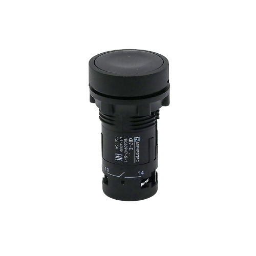 Кнопка плоская черная с фиксацией, 1NO+1NC, IP54, пластик MTB7-EH25 | код 132694 | MEYERTEC