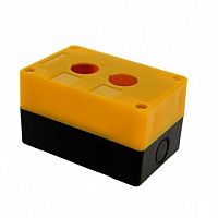 Корпус КП102 пластиковый 2 кнопки желтый | код. cpb-102-o | EKF