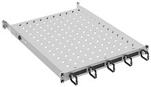 ITK by ZPAS Полка стационарная 19" 1U с кабельным органайзером и щеточным вводом нагрузка до 120кг 750мм серая | код ZP-FS35-U-1U-78 | IEK